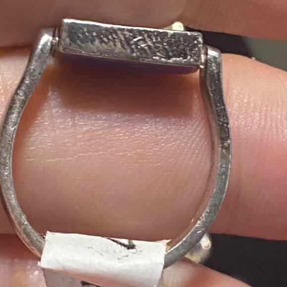 Ring Size 7.5 Lapis Lazuli Blue Sterling Silver 925 Women Semi-Precious Stone - Picture 4 of 10